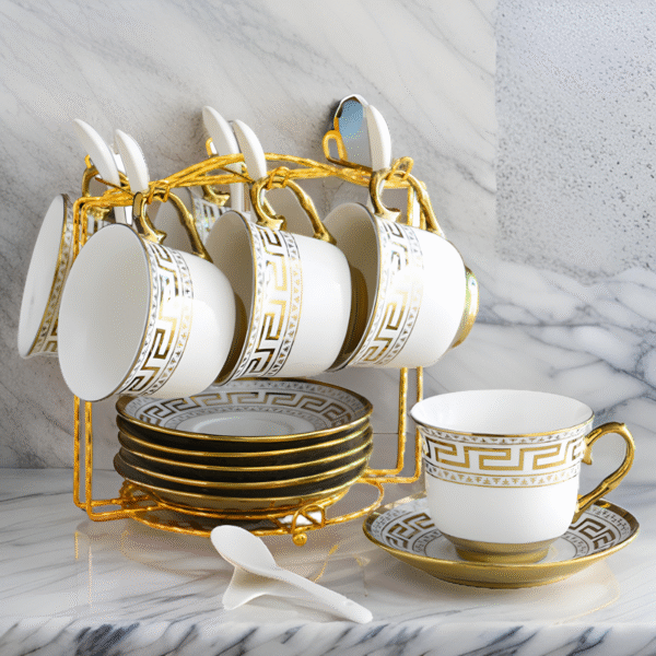 18 PCS CERAMIC TEA SET W/SHELF-200ML*6