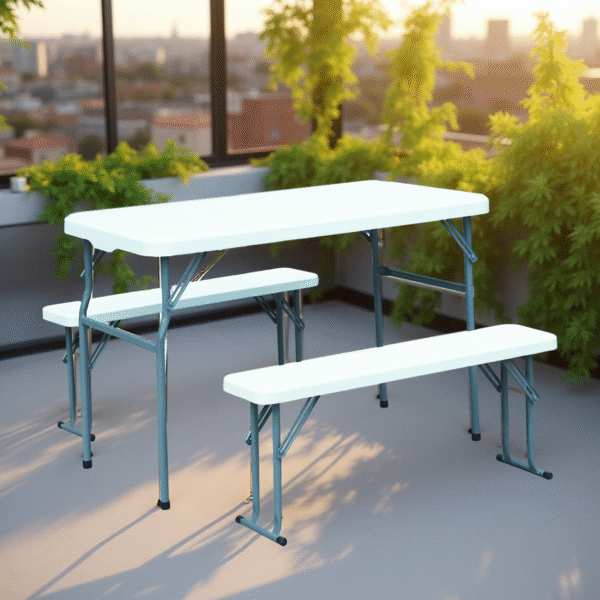 2+1 TABLE SET-113.5X61X74/96.5X22X40.5CM-WHITE