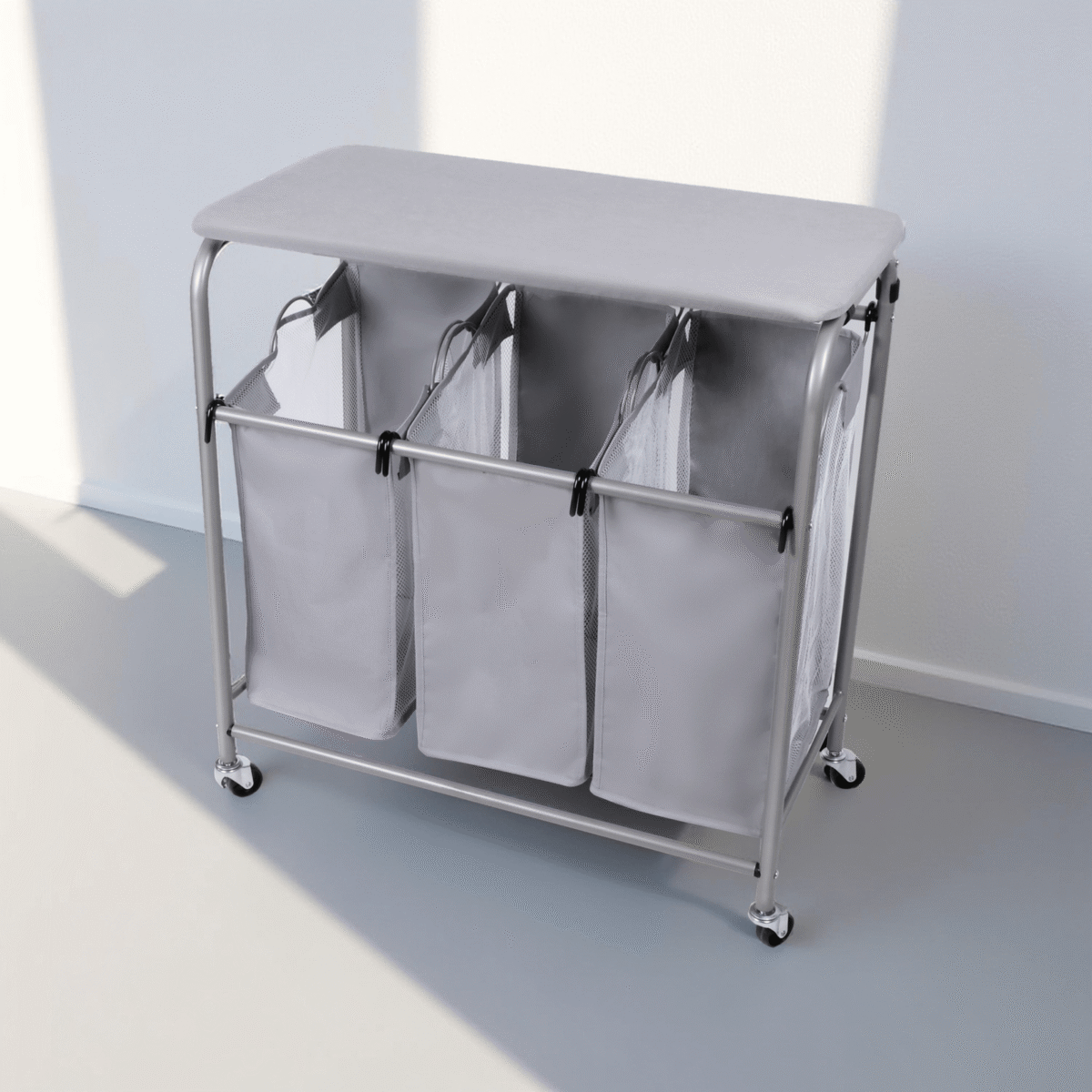 FANAR 3-BAGS LAUNDRY HAMPER CART-88X80X40CM - Image 1