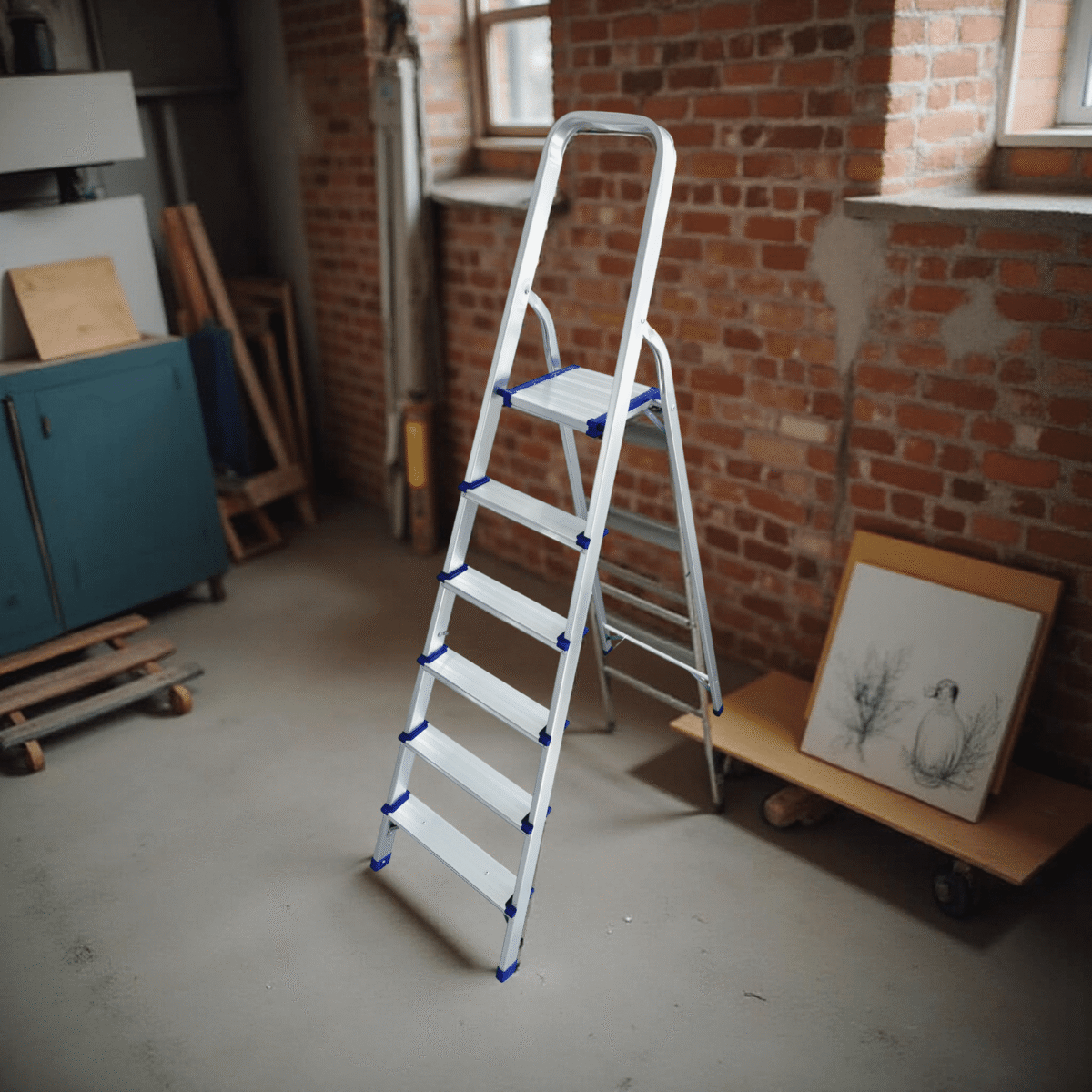 ⁦6 STEPS ALUMINIUM LADDER-2010X390X350⁩ - الصورة ⁦1⁩