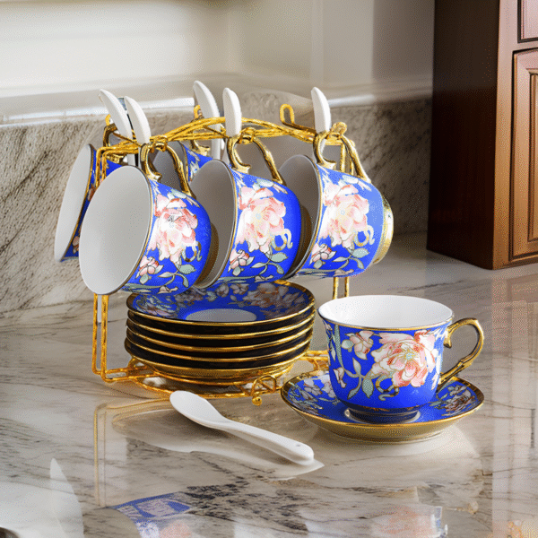 18 PCS CERAMIC TEA SET W/SHELF-200ML*6