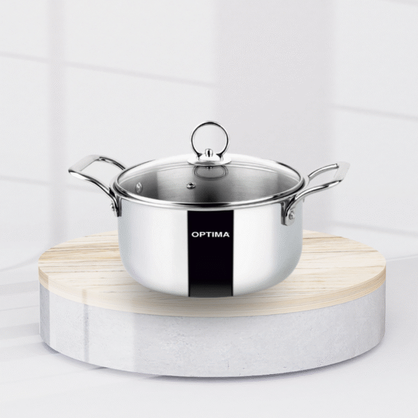 OPTIMA TRIPLY CASSEROLE WITH GLASS LID-20CM