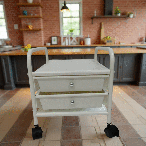 2-TIER STORAGE TROLLEY -38.5X32X36CM-WHITE