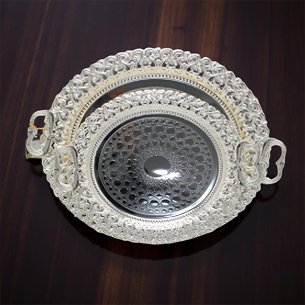 ⁦S/STEEL SERVING TRAY W/HANDLE⁩ - الصورة ⁦1⁩