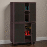 HEV. SHOE RACK 2 IN 1 -1244X298X705MM-BEECH/CHOCOLATE