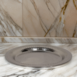 S/STEEL ROUND TRAY W/DESIGN-35CM