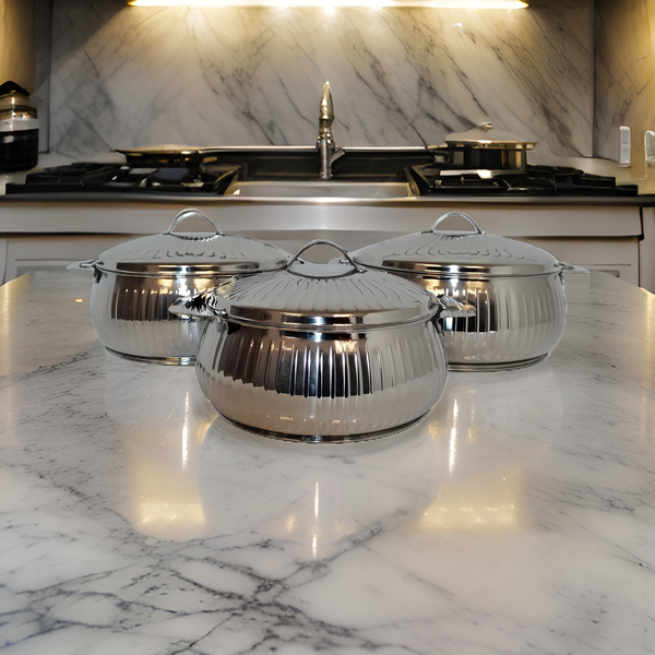0869228060237 S/STEEL 3PCS SOHAIL HOT POT SET-3000/4000/6000ML - Image 1