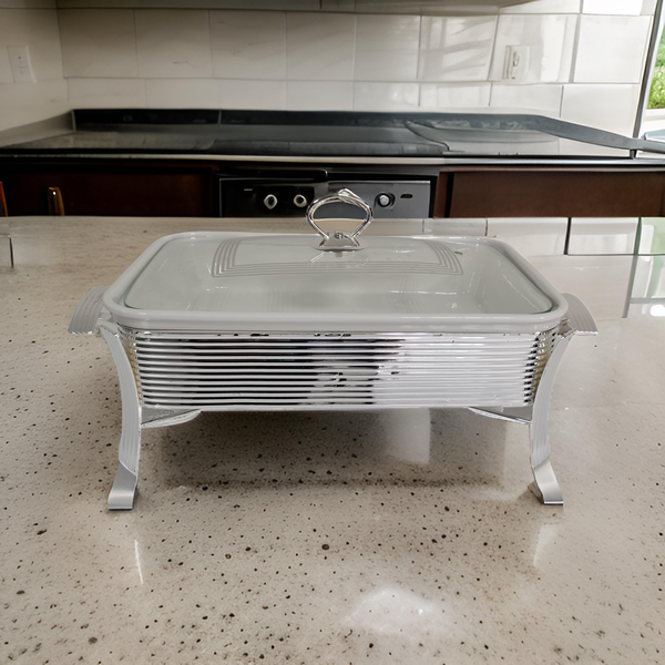 RECT.CASSEROLE W/WARMER RACK-13.5