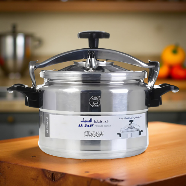 ⁦AL-SAIF ALUMINUM PRESSURE COOKER -35L⁩ - الصورة ⁦1⁩