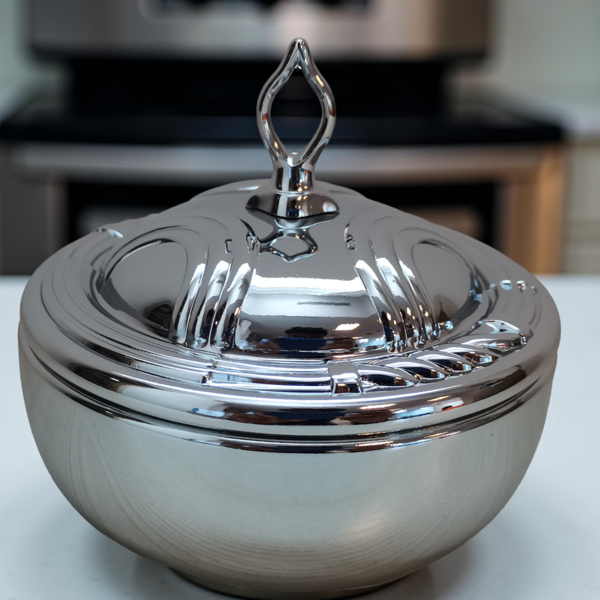 ⁦S/STEEL DATE BOWL W/COVER CHROME⁩ - الصورة ⁦1⁩