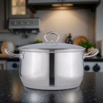 S/STEEL CASSEROLE W/LID -32CM