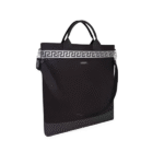 VERSACE INSTITUTIONAL BLACK CANVAS BAG FOR MAN