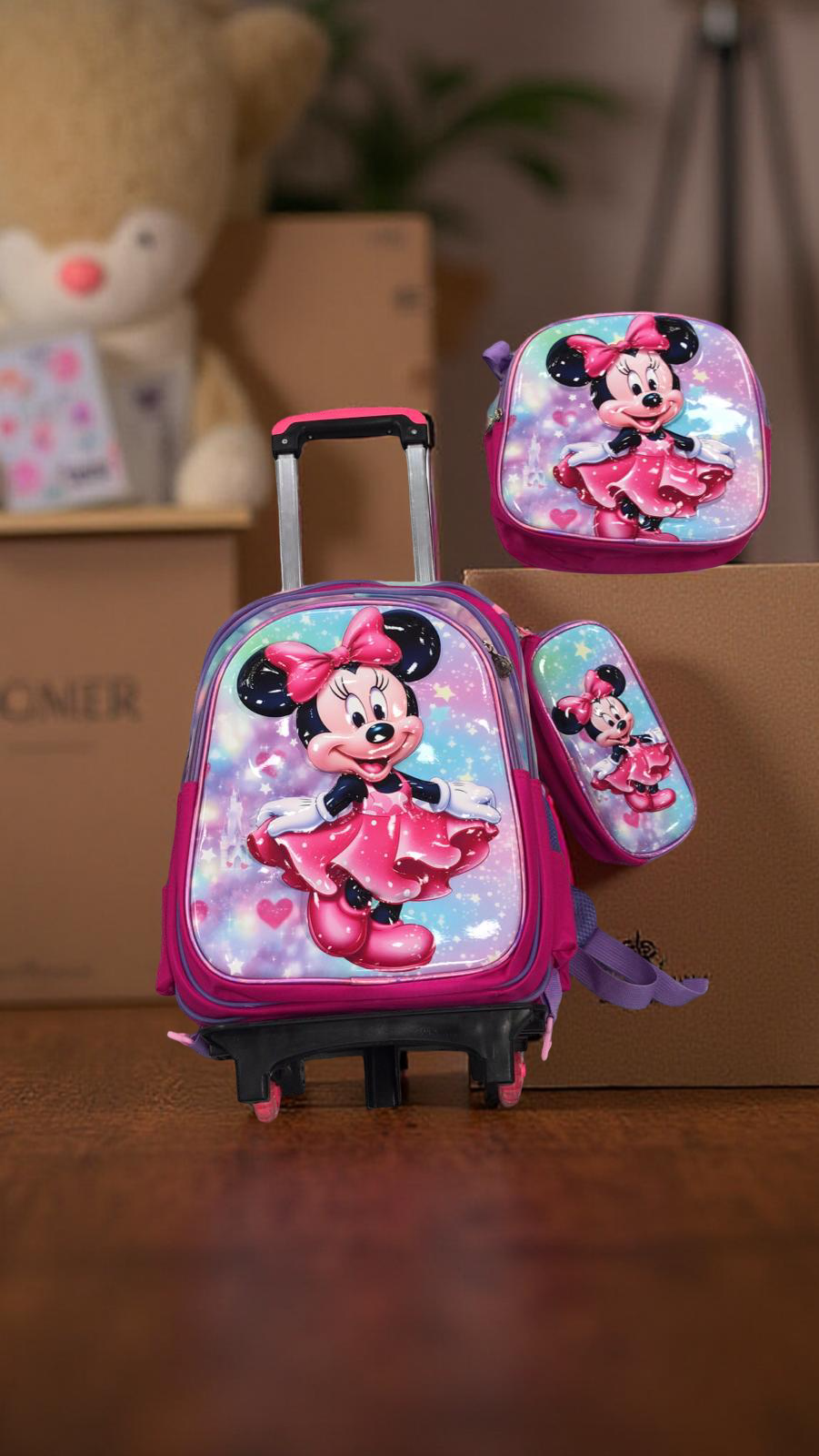 ⁦3 PCS SCHOOL TROLLEY BAG SET-16⁩ - الصورة ⁦1⁩