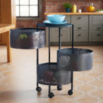 3-LAYER STORAGE TROLLEY RACK BLACK-30X30X58