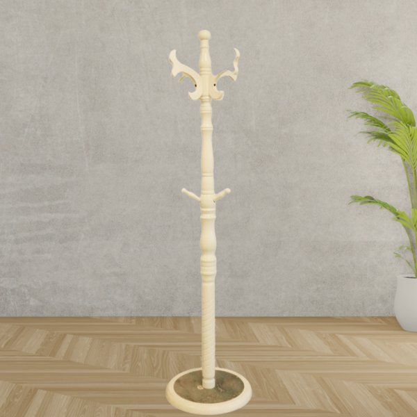 WOODEN COAT HANGER -WHITE