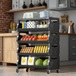 5 LAYER VEGETABLE STORAGE TROLLEY RACK -60X30X100