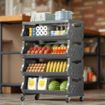 5 LAYER VEGETABLE STORAGE TROLLEY RACK -60X30X100