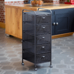 5 LAYER STORAGE TROLLEY RACK -BLACK-29X37.5X90.5