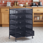 STORAGE TROLLEY RACK -BLACK-57X37.5X90.5