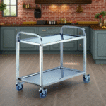 2-LAYER S/STEEL WHEEL TROLLEY-850X450X900MM