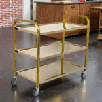 3-LAYER S/STEEL WHEEL TROLLEY-750X400X835MM