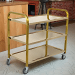 3-LAYER S/STEEL TROLLEY-GOLDEN-950X500X950MM