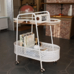 2-LAYER METAL & GLASS TROLLEY-33X65X70