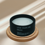 RESIN SCENTED CANDLE -BLACK-13.5X5CM