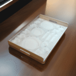 ACRYLIC FLASK & TEA CUP HOLDER TRAY-51X35CM