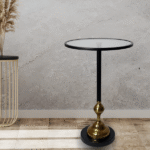 TEA TABLE WITH GLASS TOP