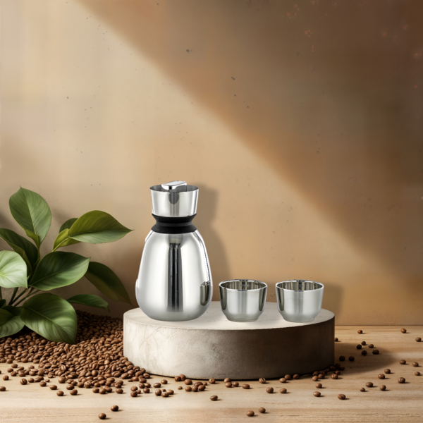 3 PCS S/STEEL VACUUM FLASK SET-0.6L+90ML*2PC