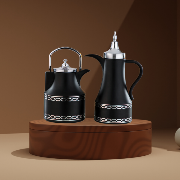 1849222020036 ALMARJAN KETTLE+DALLAH SET-1.0L+1.0L-B/C - Image 1