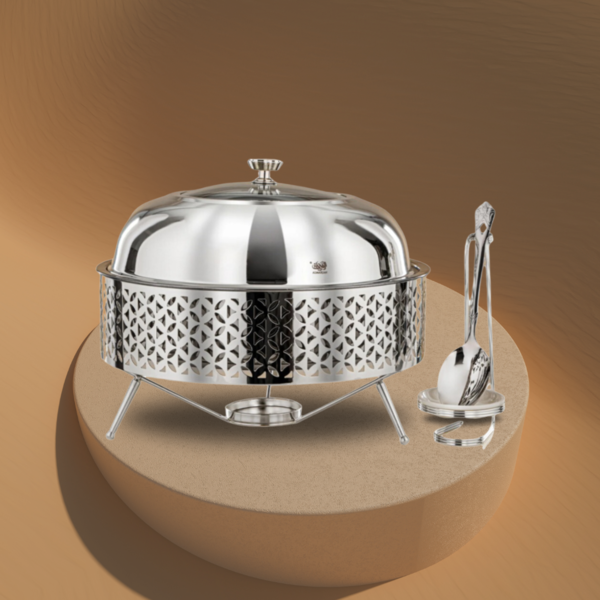 1849228110027 S/STEEL CHAFING DISH-6.5L-SILVER - Image 1