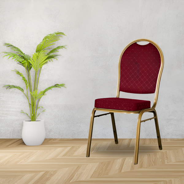BANQUET CHAIR-RED-460X520X930MM