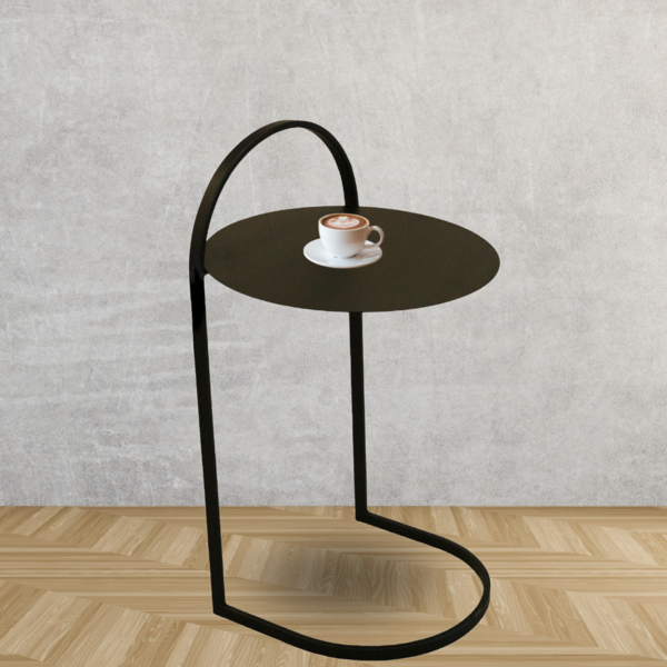 IRON SIDE TABLE BLACK-40X40X68CM