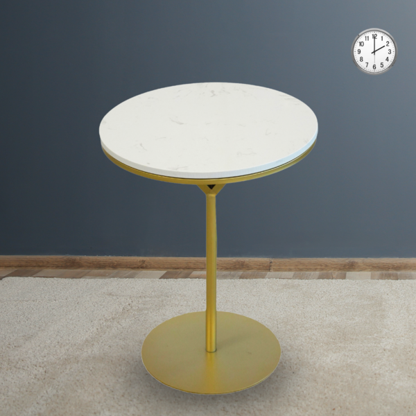 1880230070037 IRON+MARBLE ROUND TABLE-41X41X52CM - الصورة 1