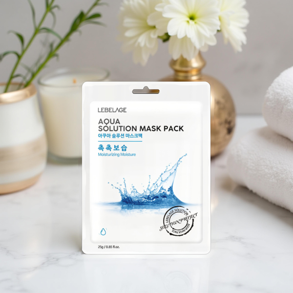 1987238410335 LEBELAGE AQUA SOLUTION MASK PACK-25GX10PC - Image 1