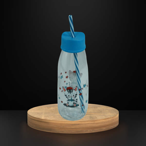 PAM MILK BOTTLE W/STRAW -500ML