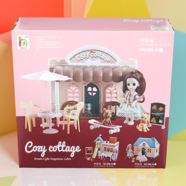 PRINCESS W/PETS & BUILDING(W/LIGHT 46PCS)-M5413-11