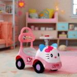 BABY PUSHING CAR
