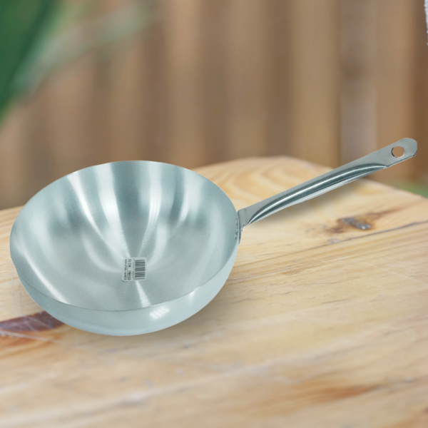 ALUMINIUM ROUND FRY PAN STEEL PIPE HANDLE-26CM