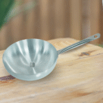 ALUMINIUM ROUND FRY PAN STEEL PIPE HANDLE-32CM