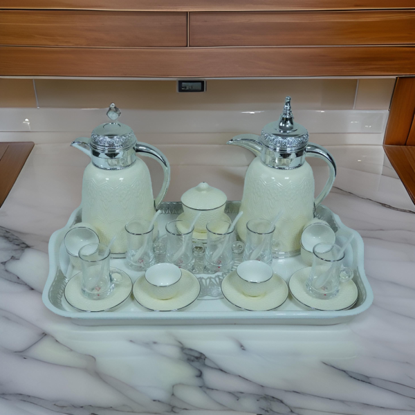 29PCS TEA & COFFEE SET-CH629-29/S-12-0710C-BEIGE/SILVER