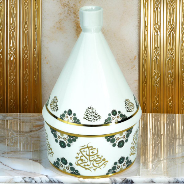 8 CERAMIC DATE BOWL W/LID-RAMADAN