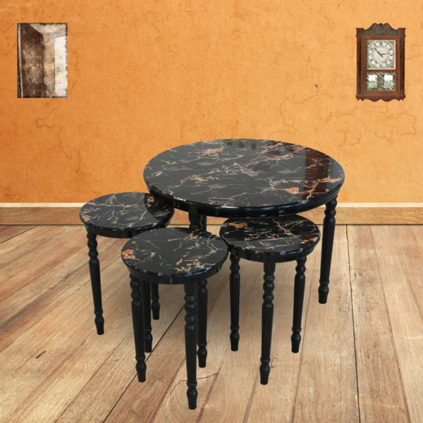 4PCS ROUND NESTING TABLE SET