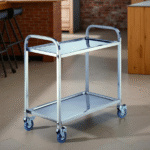 S/STEEL 2-TIERS TROLLEY-950X500X930MM