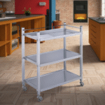 SQUARE TUBE 3 TIERS S/STEEL HOT POT TROLLEY-674X340X792MM