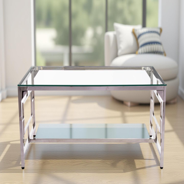 2717230070024 S/STEEL+GLASS TABLE -130X70X52 - Image 1