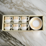 6+6 PCS CERAMIC CUP & SAUCER SET-90ML