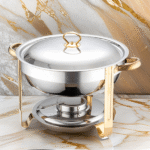 S/STEEL CHAFING DISH-4.5L-SILVER+GOLD